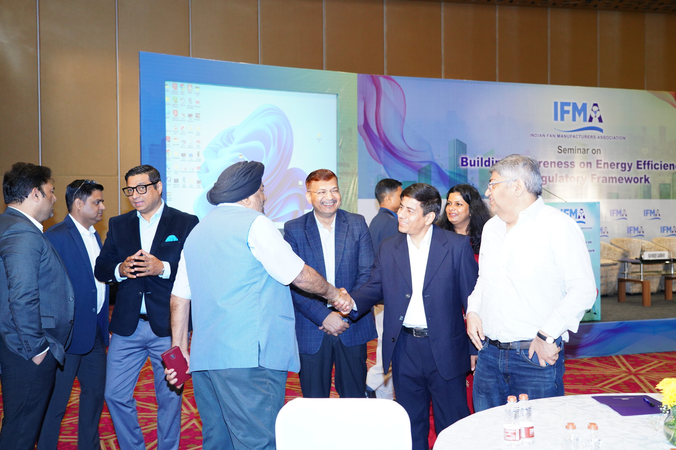 Mr Hardeep Singh meeting dignitaries.