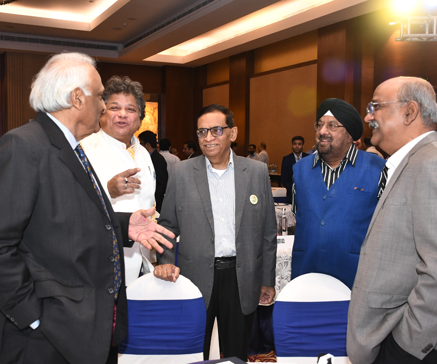 3 past chairmen in casual conversation with Mr. Hardeep Singh and Mr. P K Vij